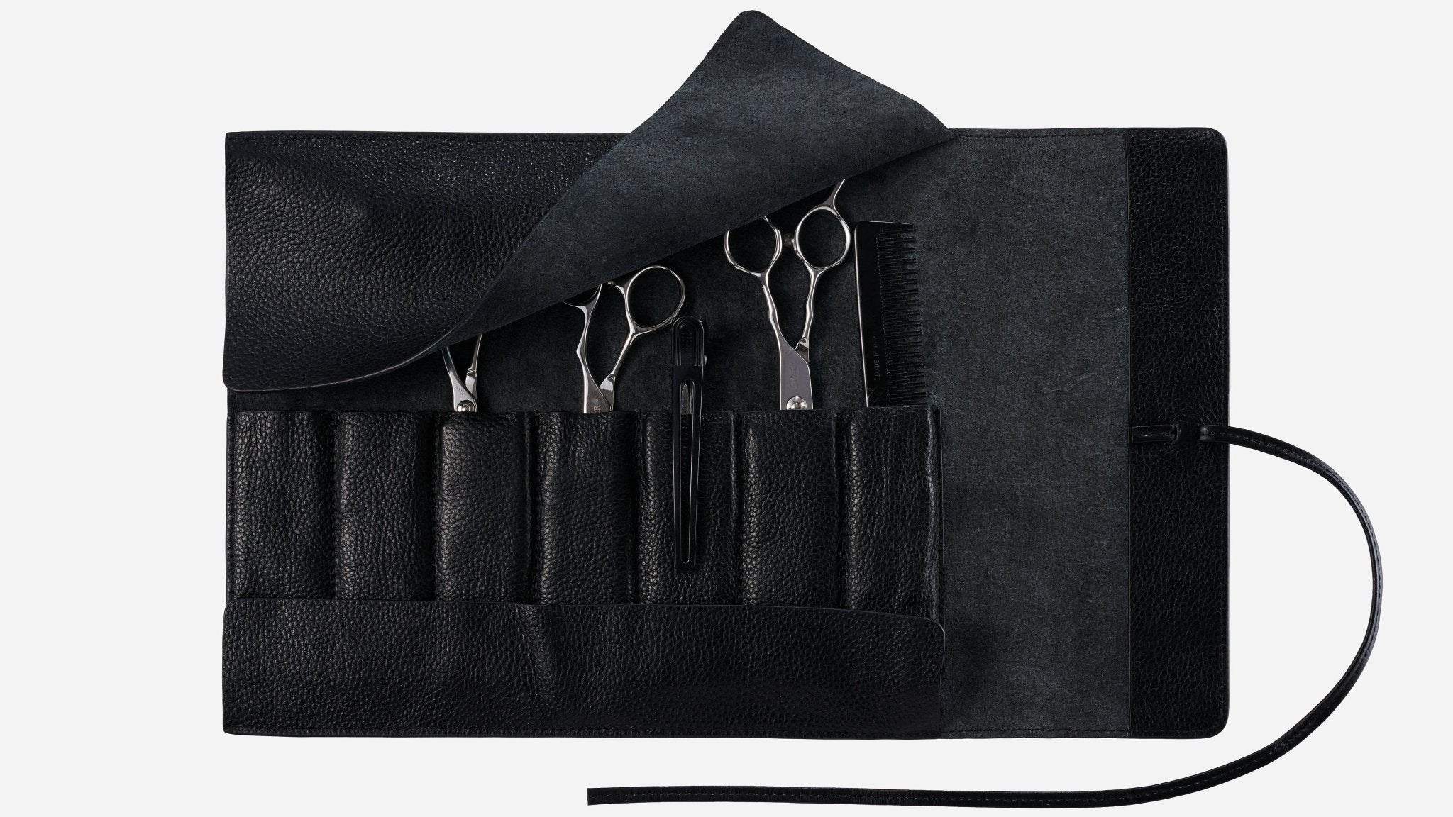 Leather Scissor Roll - Ledertasche für Scheren und Haarschneidekämme zum rollen